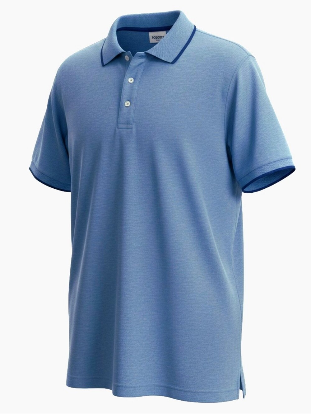 The Foundry Supply Co Heathered Blue Golf Knit Polo Shirt Mens Size: 3XLT Tall